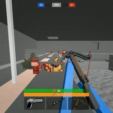 Raven 3D - Линия фронта — кубический шутер в стиле Minecraft: командные битвы, арсенал оружия, жаркая атмосфера войны и динамичный геймплей на фронте.