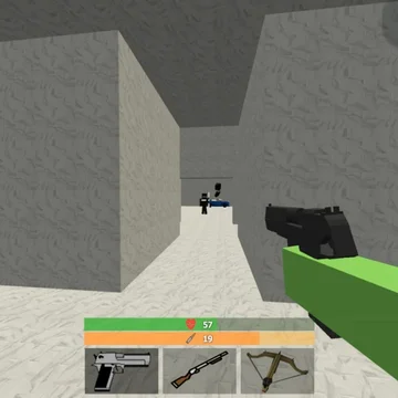 Пиксельный экшен в стиле Minecraft: спаси свою бывшую от боевиков, стреляй, выживай и крафти в блоковом мире, полном опасностей и приключений!