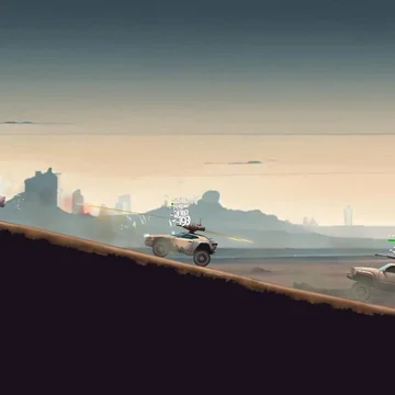 Выживай в пустошах за рулем смертоносной тачки! Стреляй, тарань, собирай трофеи. Тактические автобои в 2D!