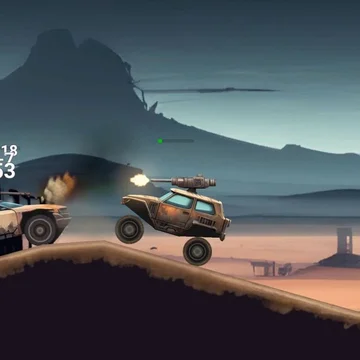 Выживай в пустошах за рулем смертоносной тачки! Стреляй, тарань, собирай трофеи. Тактические автобои в 2D!