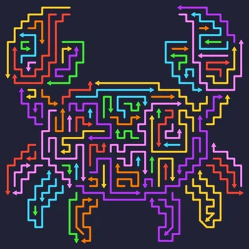 Стрелки Лабиринт - Цветной путь логическая головоломка с направлением, где важно каждое движение.