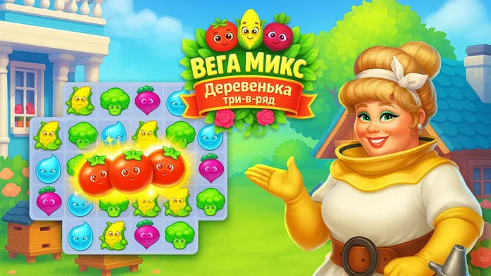 ВегаМикс Деревенька 3 в ряд на Пикабу Игры