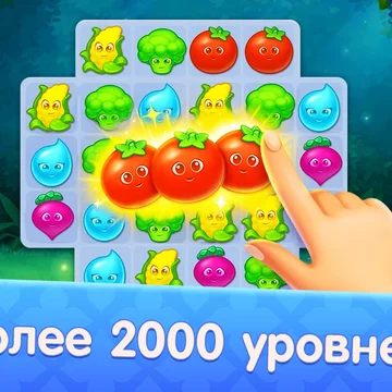 Игра три-в-ряд с квестами: помоги бабушке, решай головоломки, открывай персонажей и тайны деревни! (скриншот 1)