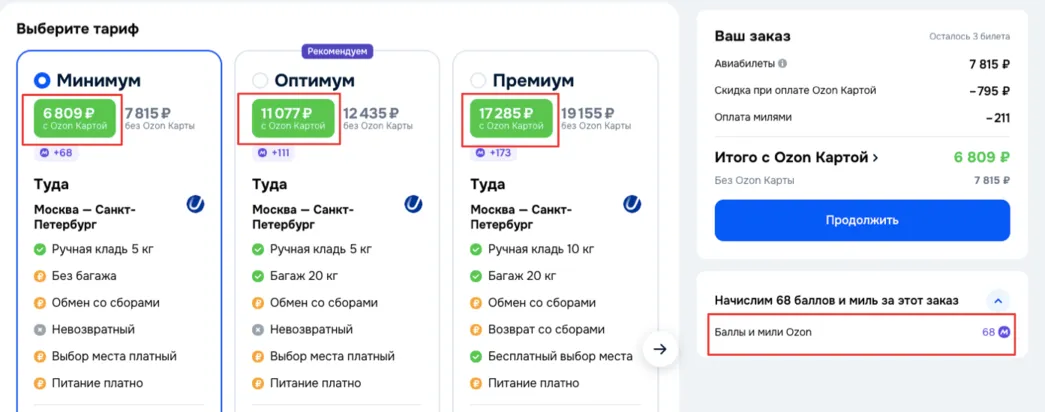 Скидки, акции и купоны Ozon Travel