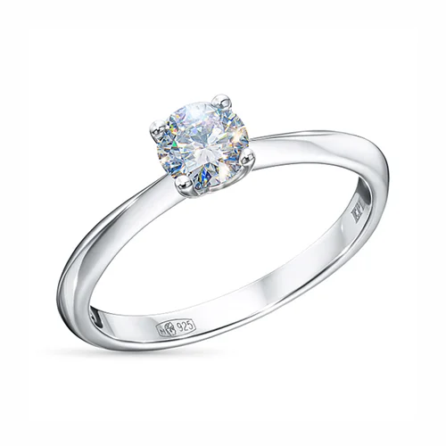 Кольцо из серебра с бриллиантом