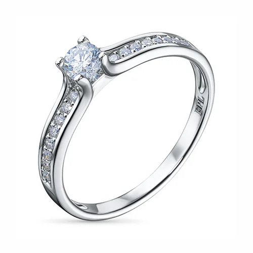 Кольцо из серебра с бриллиантами