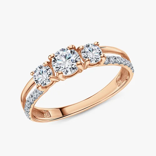 Золотое кольцо с фианитами